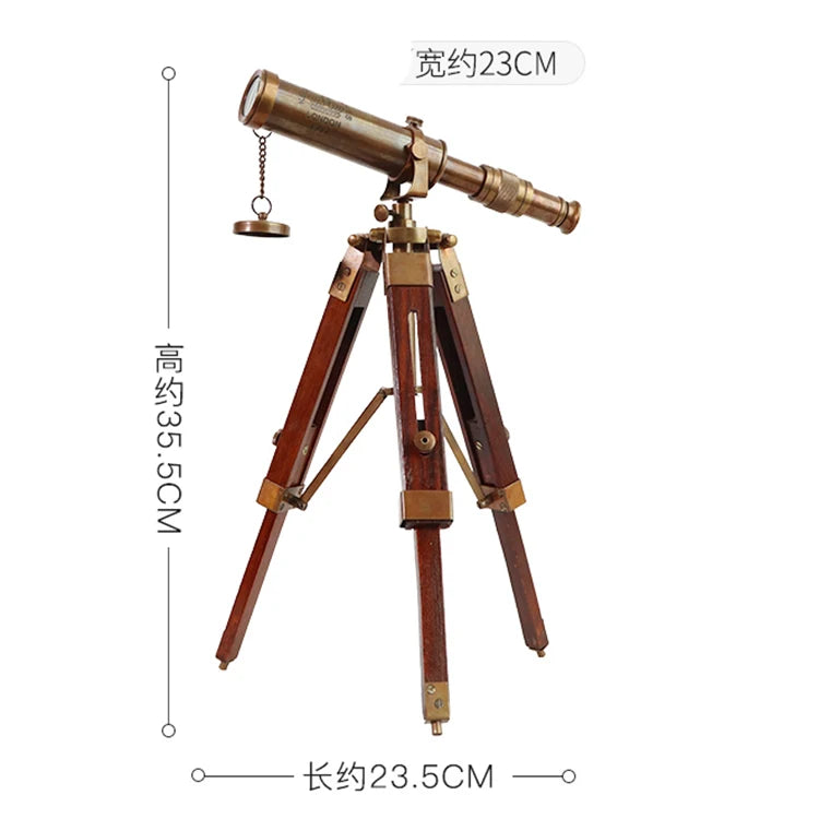 Telescopio de cobre puro, decoración de estilo europeo, americano y francés, decoración clásica suave para villas, oficinas y salas de exposición.