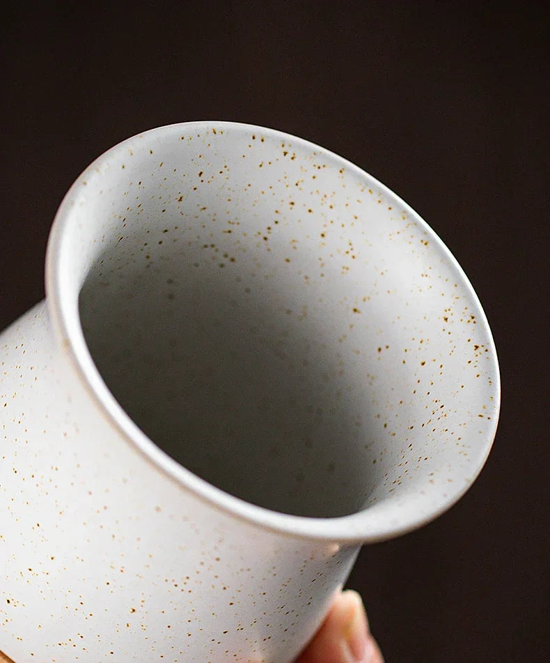Mate   de acero inoxidable y cerámica con pajita 260 ml, cuchara y base de madera para leche, agua y té.