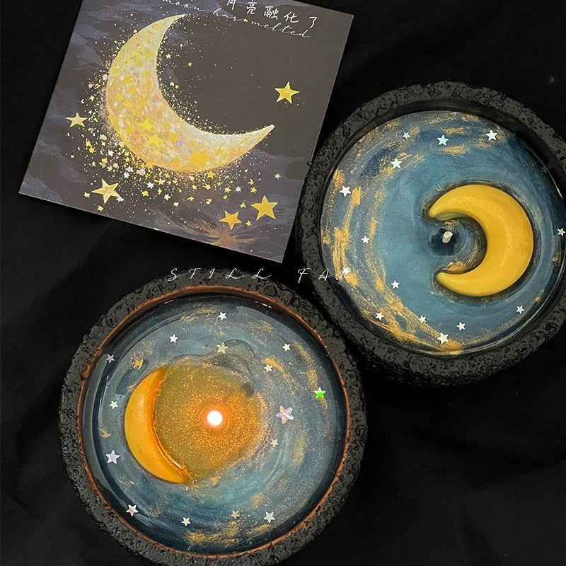 Vela aromática Melting Moon, vertida a mano en cera de soja, estética para el hogar, centro de mesa romántico para ella, regalo de cumpleaños o aniversario.