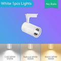 Juego completo de focos LED de riel de 50W, 40W y 20W con tecnología COB para iluminación de riel de techo en interiores, ideales para la decoración de salas de estar y cocinas.