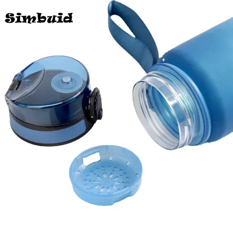 Botella de agua deportiva de 500 ml/650 ml/1000 ml, a prueba de fugas, de plástico colorido, para beber al aire libre, viajes, gimnasio, fitness.