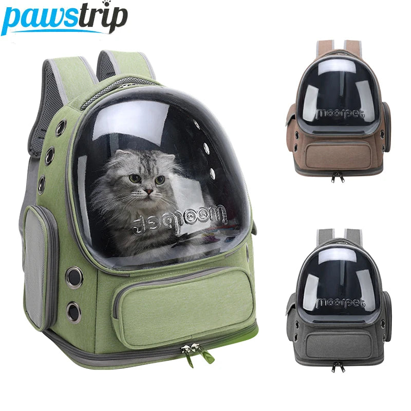 Bolsa transportadora transparente para gatos, mochila de viaje para exteriores para gatos y perros pequeños, bolsa de transporte transpirable para gatos, suministros para mascotas
