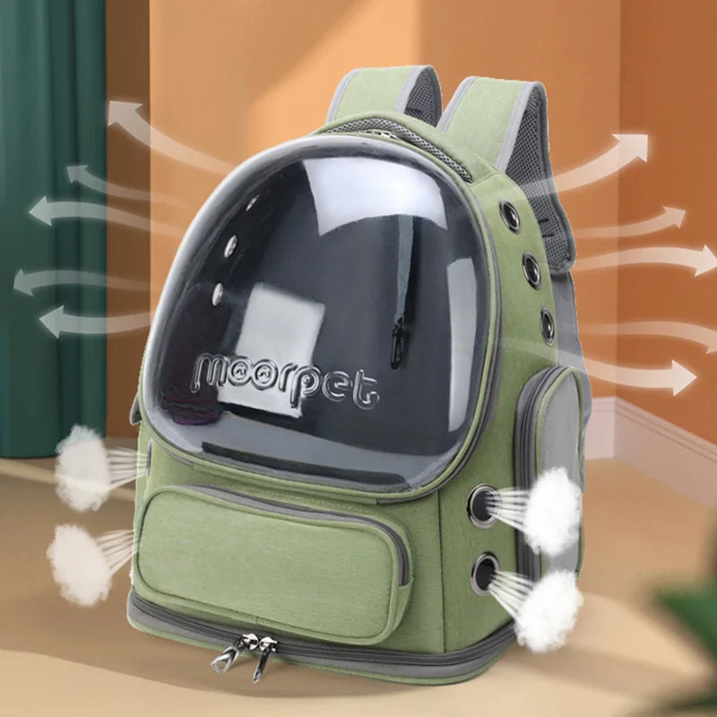Bolsa transportadora transparente para gatos, mochila de viaje para exteriores para gatos y perros pequeños, bolsa de transporte transpirable para gatos, suministros para mascotas
