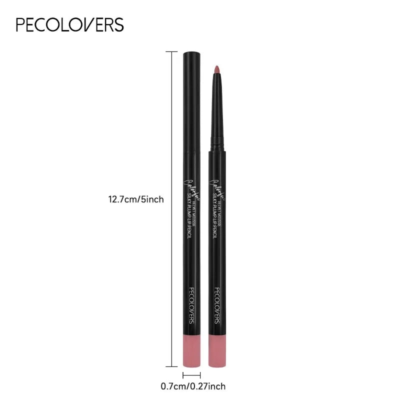 Lápiz delineador de labios mate resistente al agua, labial rojo con contorno, larga duración, no se transfiere, hidratante para labios, maquillaje, 12 colores.