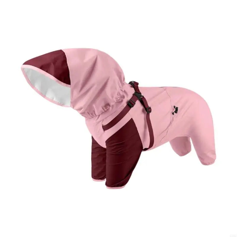 Impermeable para perros con capucha desmontable y puños elásticos para perros pequeños y grandes, ideal para actividades al aire libre y paseos.