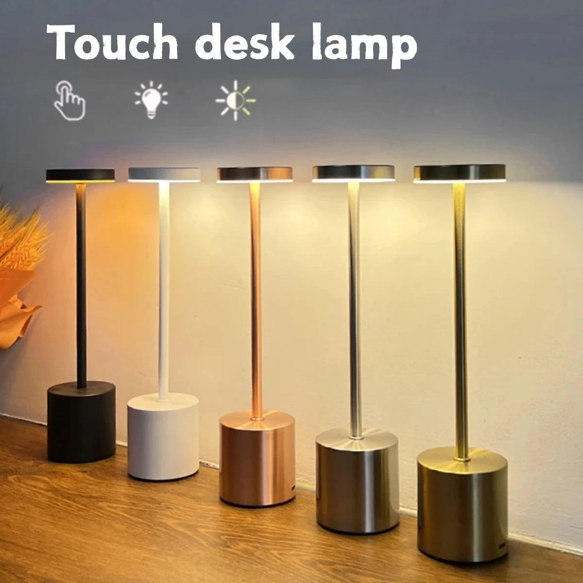 Lámpara de mesa moderna ajustable, luz ambiental portátil de metal, adecuada para decorar mesas de dormitorio en diversas salas de estar.