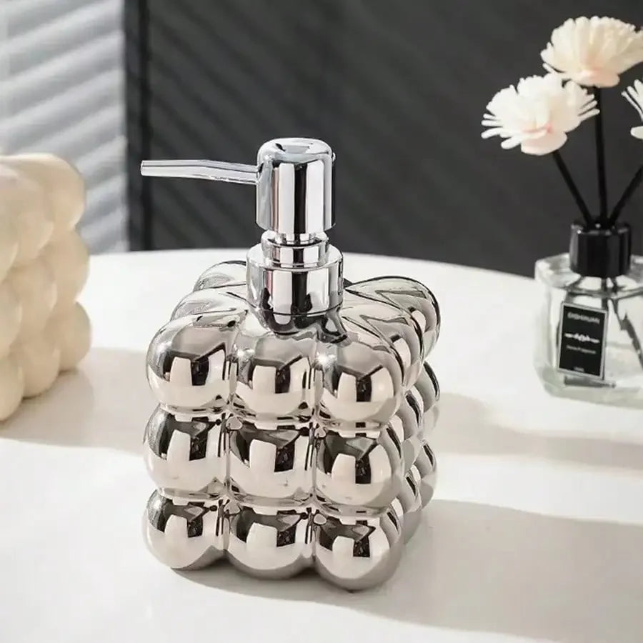 Dispensador de jabón líquido de 300 ml con dosificador de presión, botella separada, accesorios de baño, dispensador de champú y gel de ducha de cerámica para el hogar.