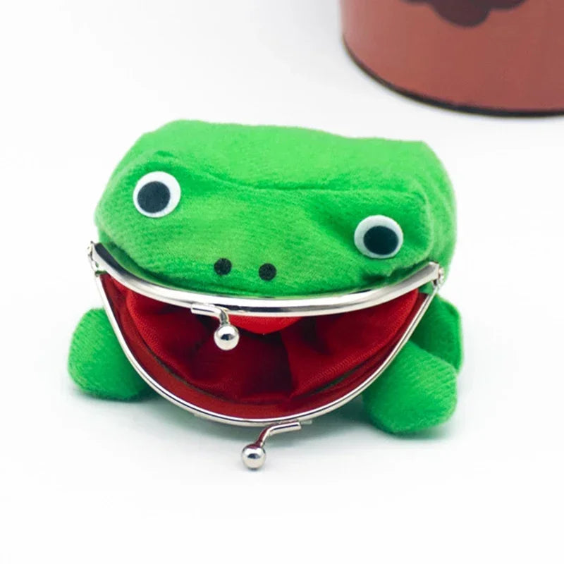 Monedero de rana de anime para cosplay, lindo monedero de anime japonés, pequeña bolsa de dinero de peluche para divertida cartera de rana, pequeño monedero