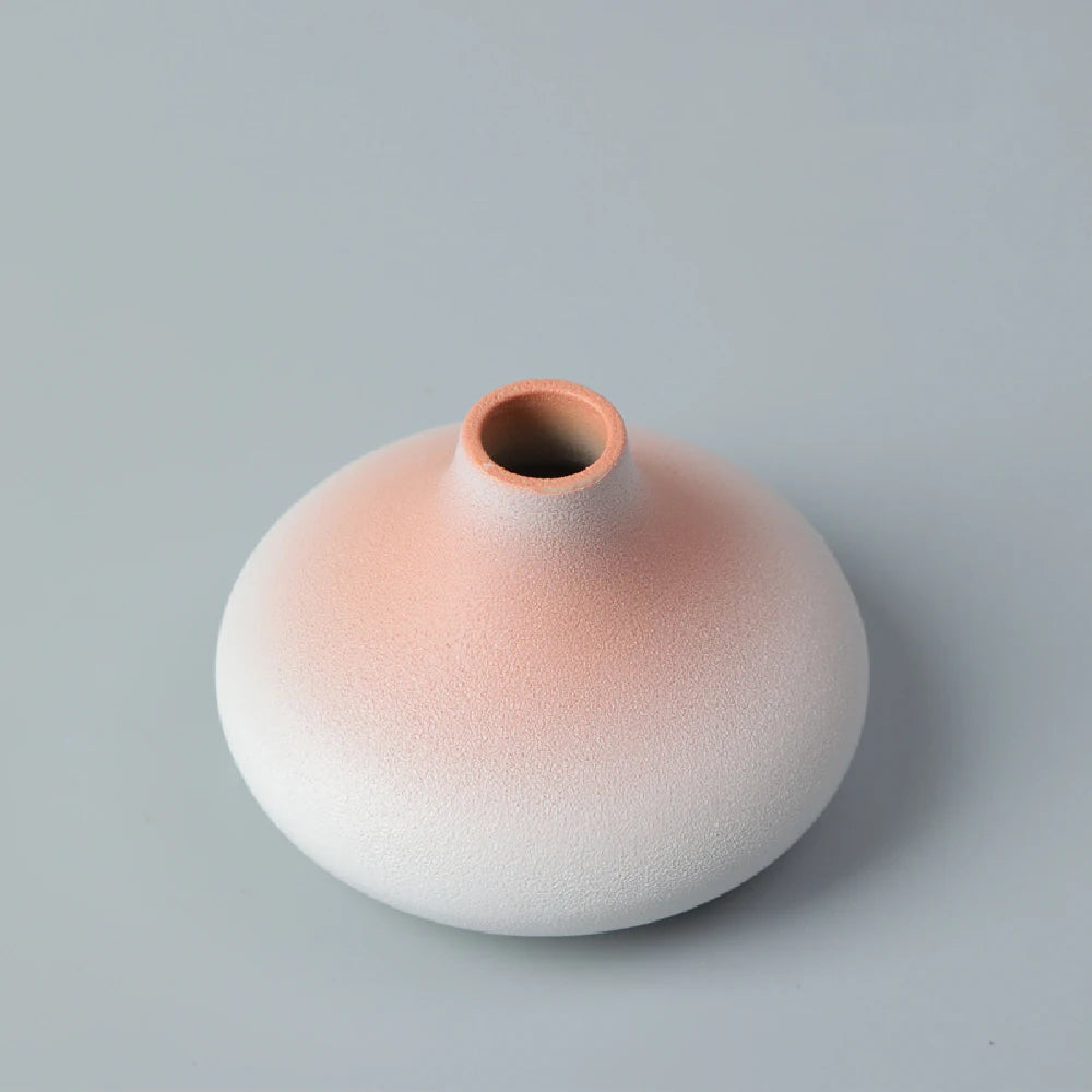 Jarrón pequeño de cerámica para flores, decoración del hogar, artesanías, adorno de mesa, sencillez, decoración de estilo japonés.