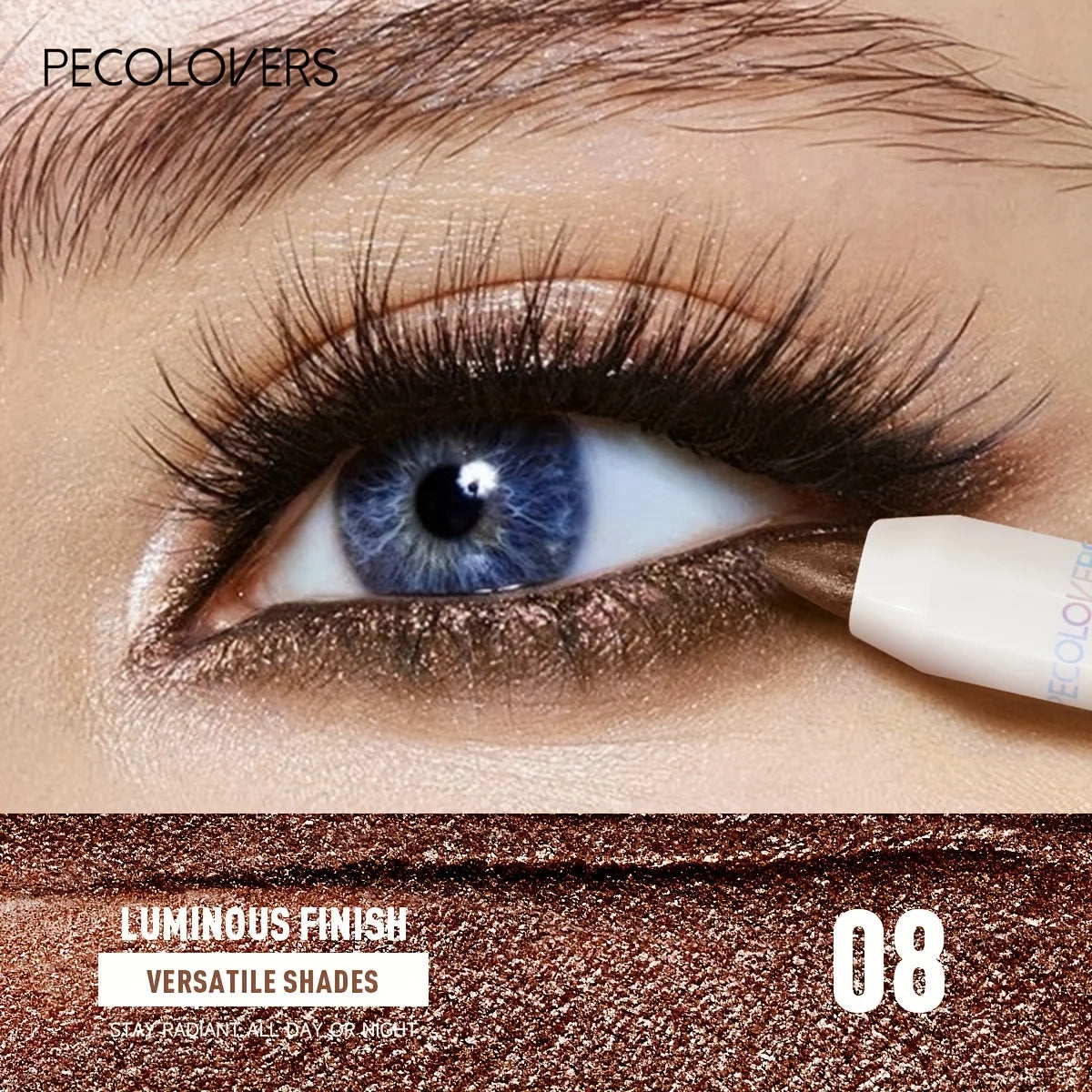 1 unidad de lápiz de sombra de ojos resistente al agua, de larga duración, altamente pigmentado, con brillo y acabado mate, color marrón neutro.