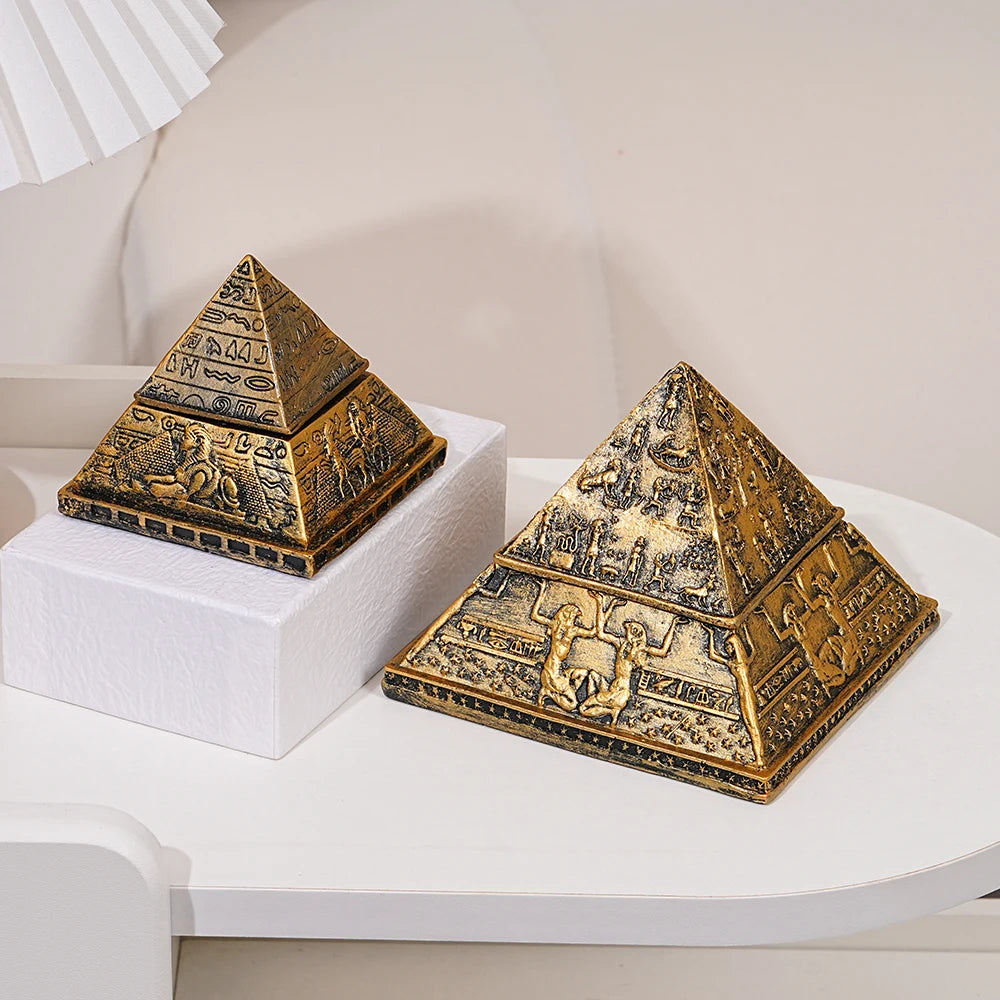Adorno de pirámide del antiguo Egipto, artesanal, de resina, con soporte desmontable para velas de aromaterapia, faraón momia, recuerdo de viaje misterioso.