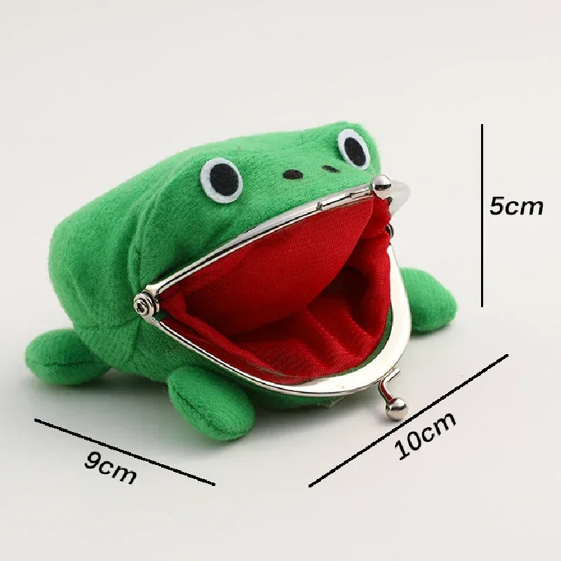Monedero de rana de anime para cosplay, lindo monedero de anime japonés, pequeña bolsa de dinero de peluche para divertida cartera de rana, pequeño monedero