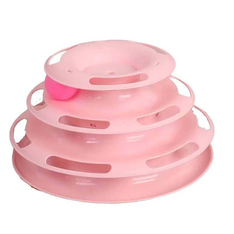 Juguete para gatos: bola de tres capas, tocadiscos interactivo educativo para gatos, torre de juego espacial para gatos.