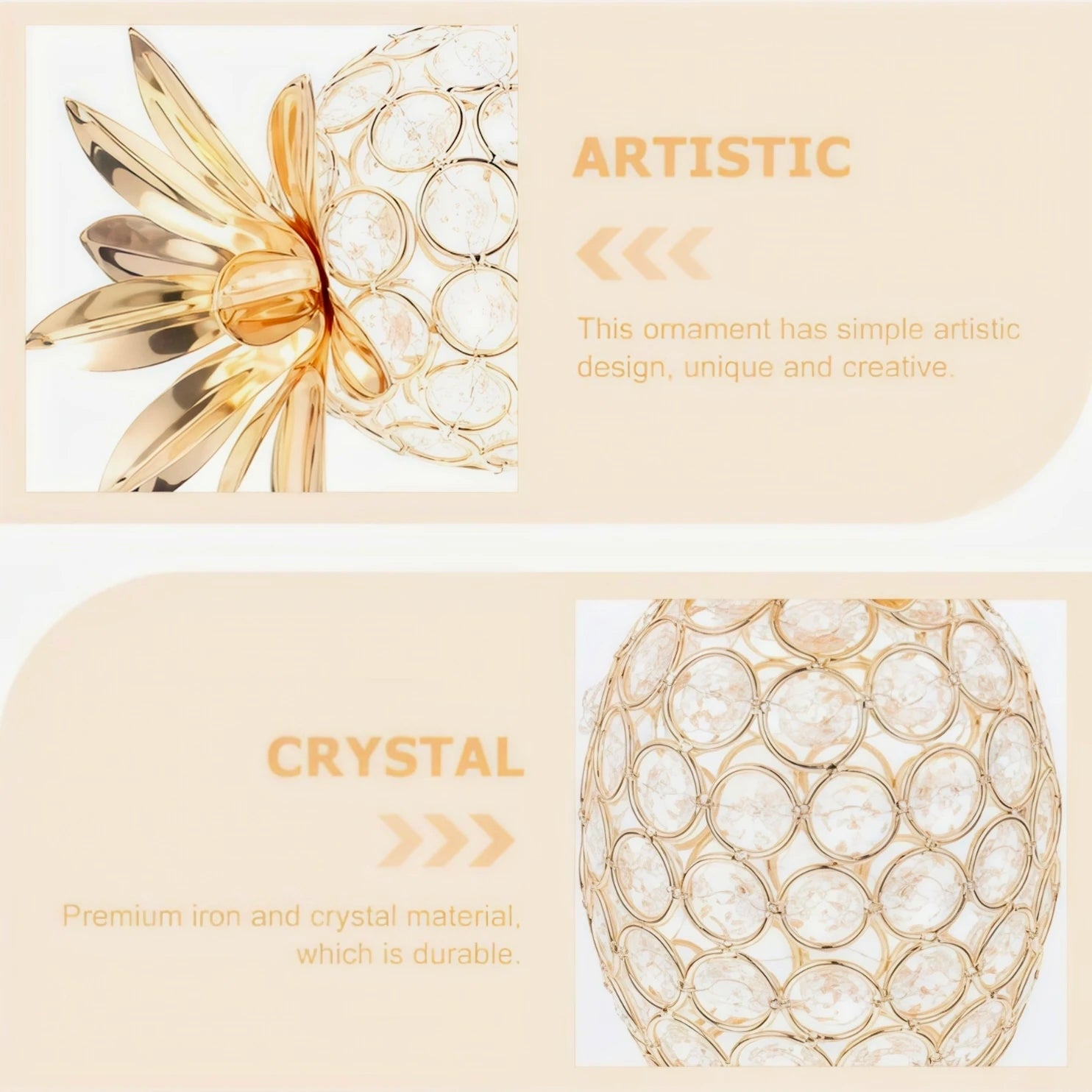 Portavelas moderno de cristal dorado y plateado con forma de piña para velas pequeñas. Adorno de piña ideal para regalos de boda y decoración de mesa.