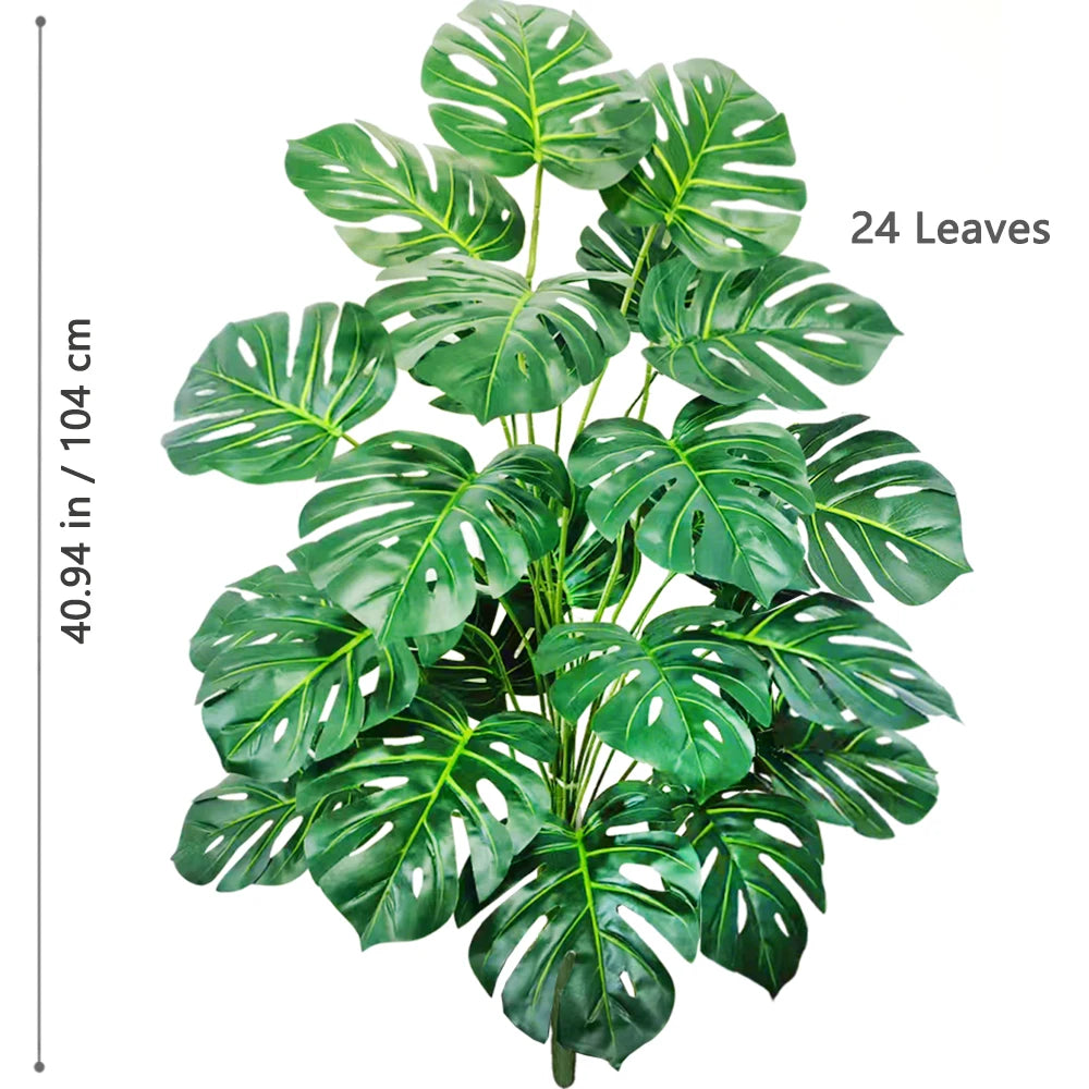 Planta Monstera artificial de 52-104 cm (40,94 pulgadas), palmera falsa de plástico con hojas verdes, ideal para la decoración del hogar, jardín, habitación u oficina.