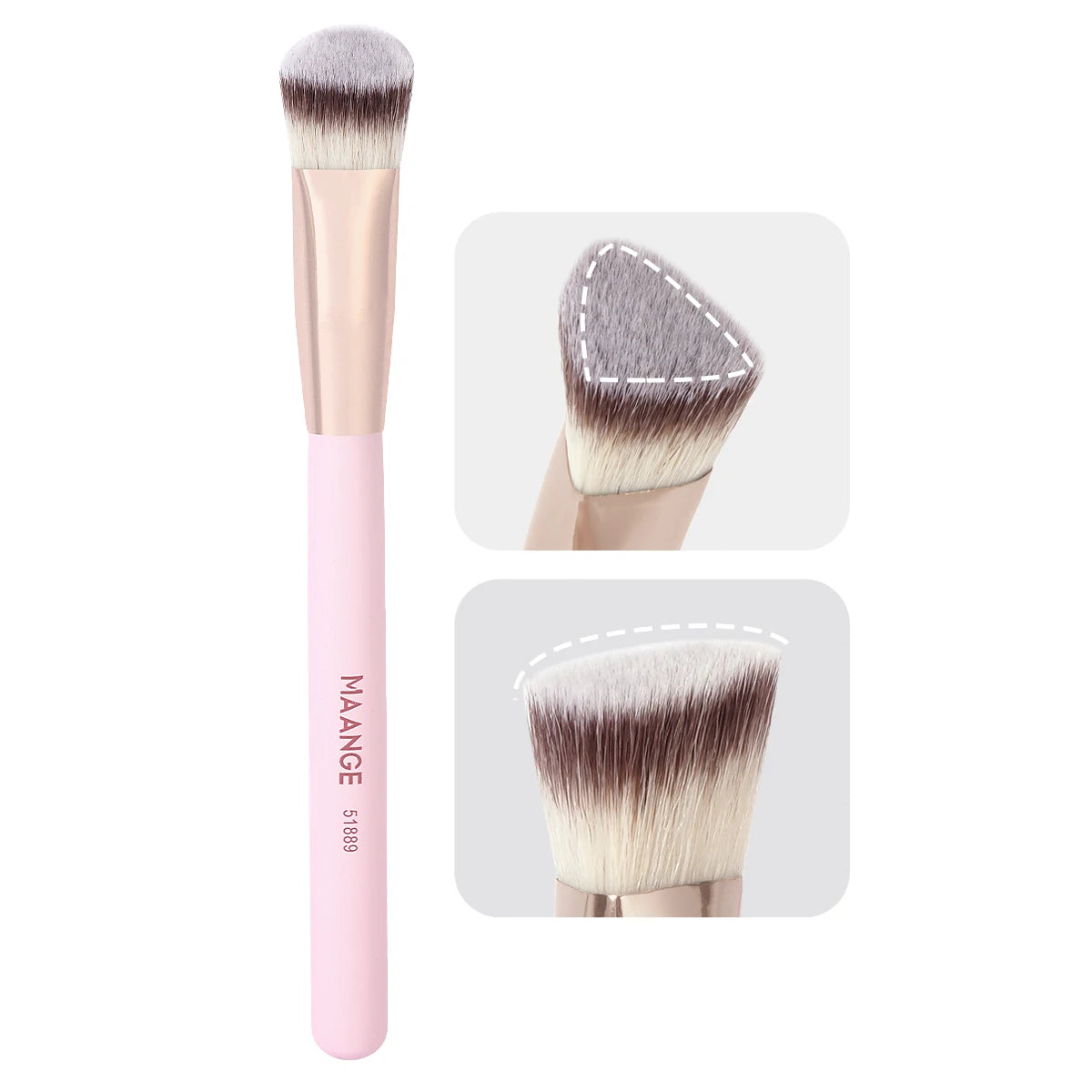 Brocha de maquillaje MAANGE para corrector de ojeras, brocha triangular para base de maquillaje líquida y en crema, herramienta para difuminar y corregir imperfecciones.