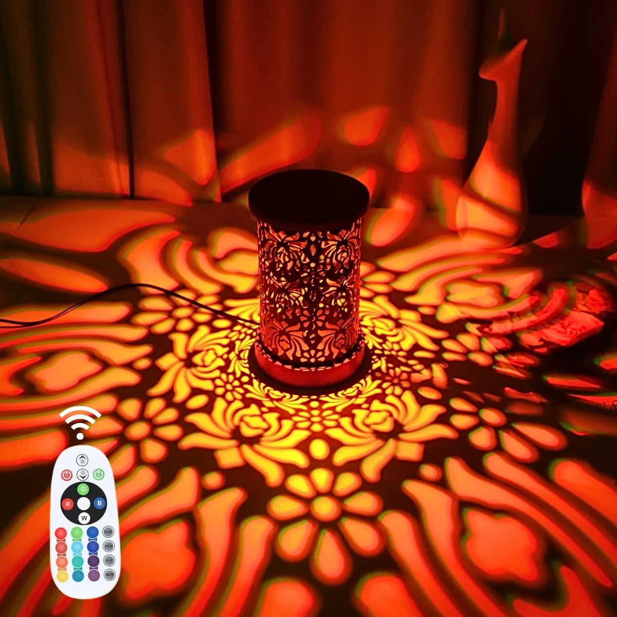 Lámpara de noche ambiental creativa RGB de 16 colores con luz y sombra, lámpara USB para oficina, dormitorio, mesita de noche, luz ambiental romántica regulable.