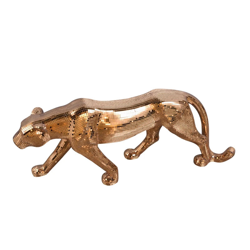 Adornos largos de leopardo para decoración de sala de estar, figuras escultóricas, hogar moderno, mueble de TV, estatua de escritorio de oficina, 82 cm personalizados