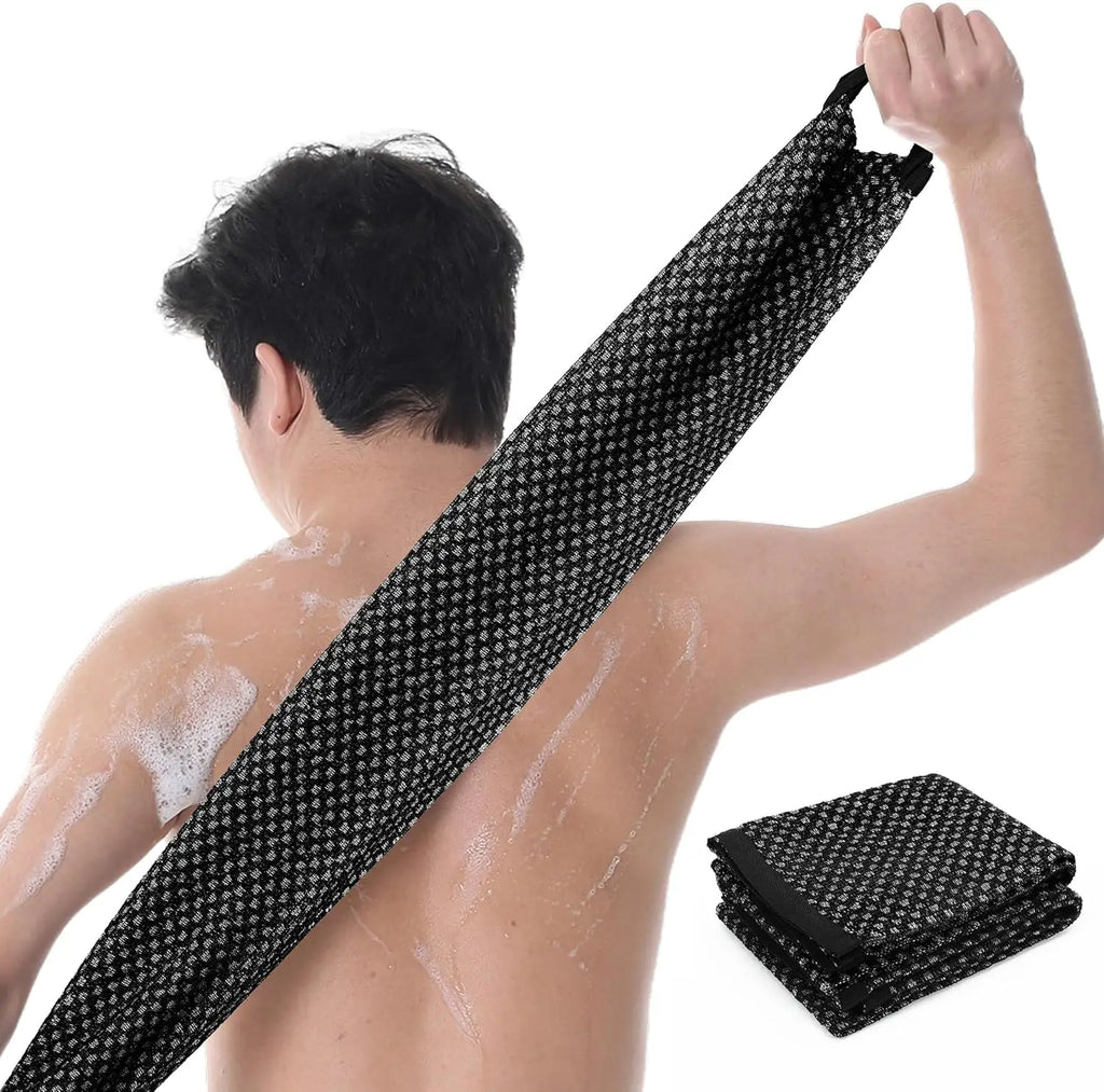 Toalla exfoliante para baño, paño para lavar el cuerpo y la espalda, esponja suave para ducha, accesorios esenciales de limpieza para el baño.
