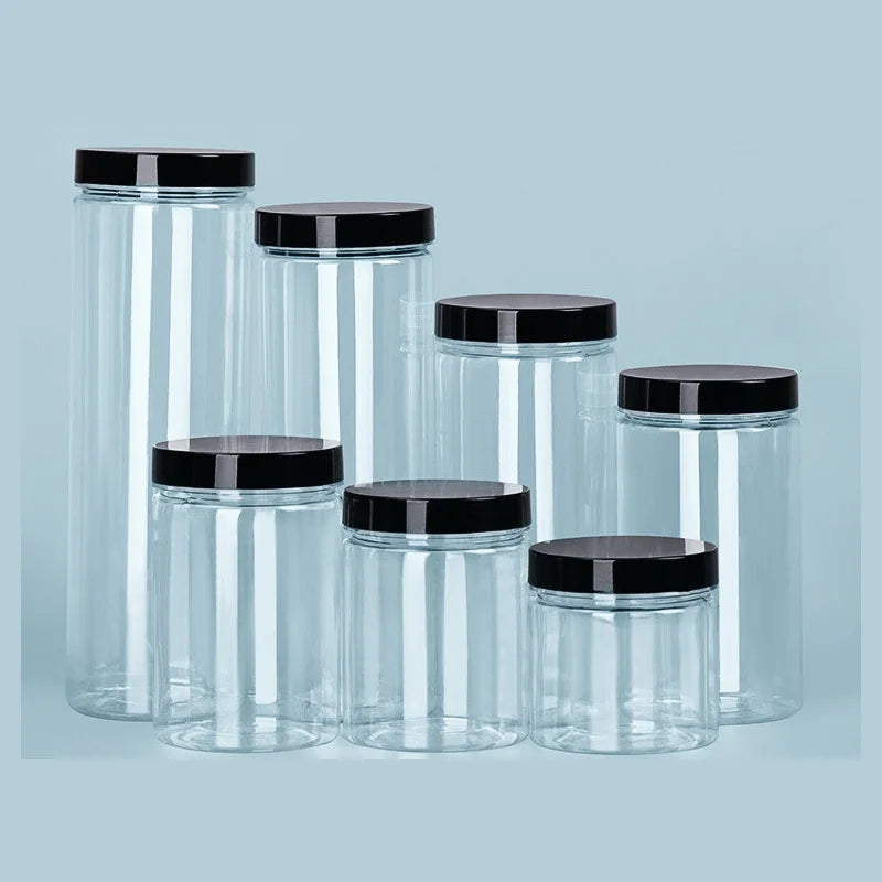 Lata transparente sellada con tapa, a prueba de olores de alimentos, envase de almacenamiento, botella para granos de café, condimentos, accesorios de cocina