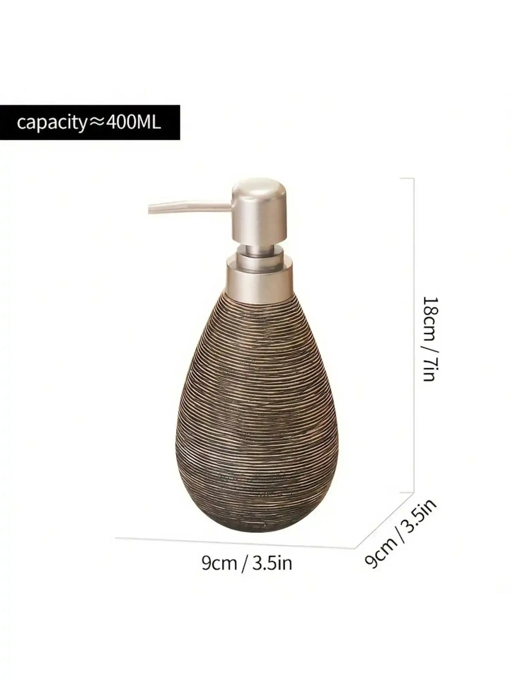 Dispensador de jabón cerámico de estilo retro con bomba, ideal para baños, cocinas y aseos.