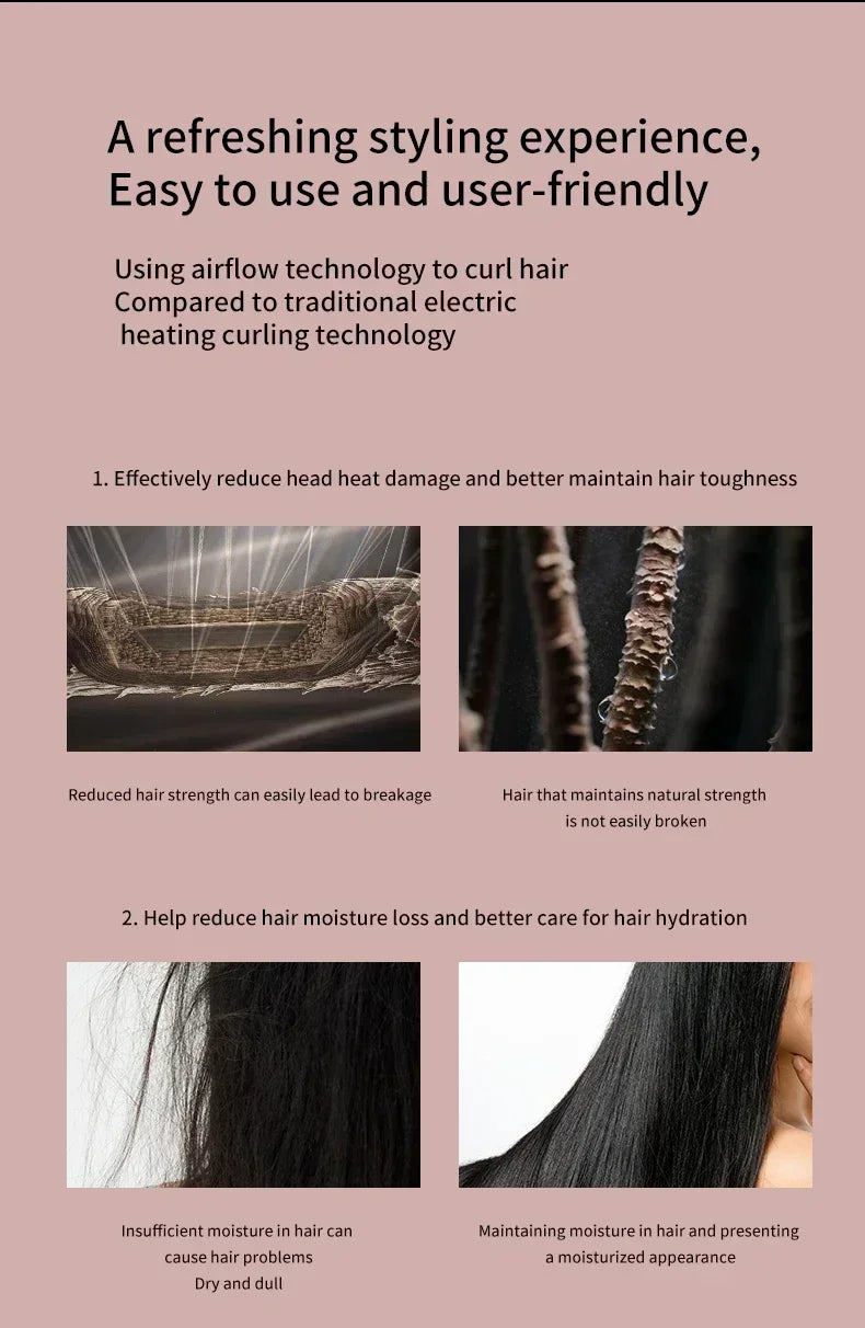 Set multifuncional 7 en 1 de secador, rizador y plancha de pelo: consigue resultados de peluquería en casa.