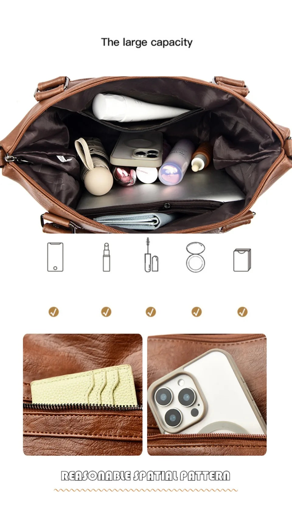 Bolsos de hombro y bandolera de piel suave de marca auténtica para mujer, bolsos de mano de lujo, bolsos de diseñador informales tipo tote y bandolera.
