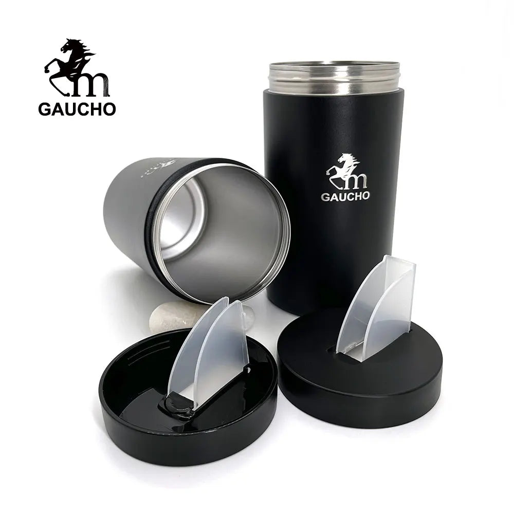 1 unidad/lote de latas de té de yerba mate Gaucho con tapa de plástico con boquilla vertedora, cuerpo de acero inoxidable y recipiente para té argentino, duraderas y fáciles de verter.