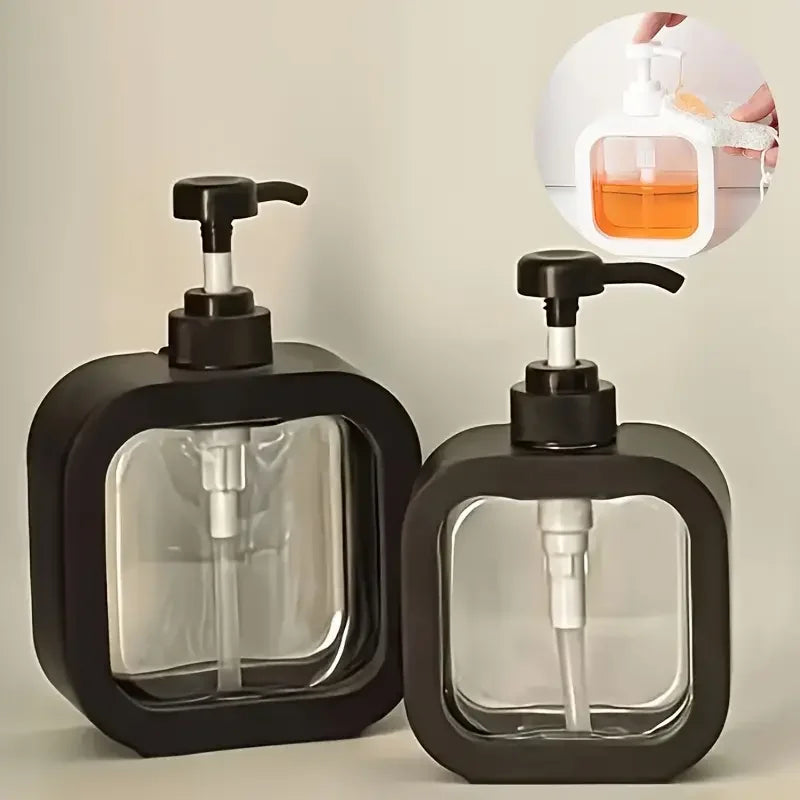 1 dispensador de jabón de baño recargable de 300 ml/500 ml para loción, champú y gel de ducha. Dispensador portátil de viaje con bomba de baño vacía.