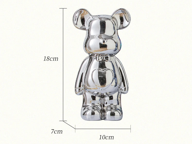 17/27/cm Oso estético Ladrillo Estatua de cerámica Oso de peluche decoración figura de acción Esculturas Adorno para habitación Decoración del hogar Manualidades