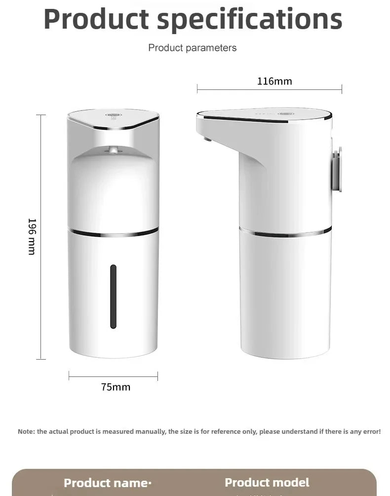 Nuevo dispensador automático de jabón en espuma 2026, máquina inteligente para baño con carga USB, color blanco, fabricado en ABS de alta calidad.