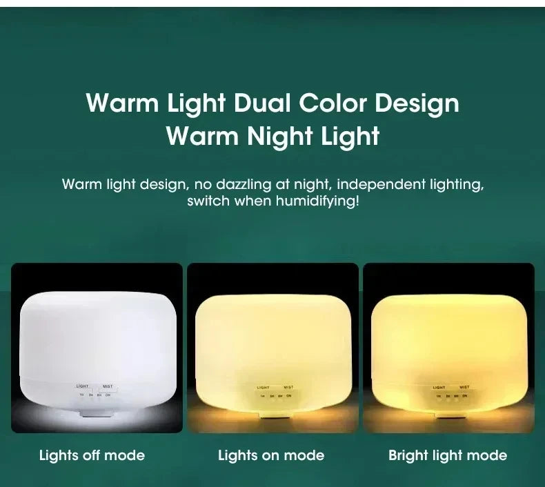 Mini humidificador USB de 500 ml con diseño de madera, difusor de aromas, humidificador de aire con luces nocturnas de colores, difusor de aceites esenciales.