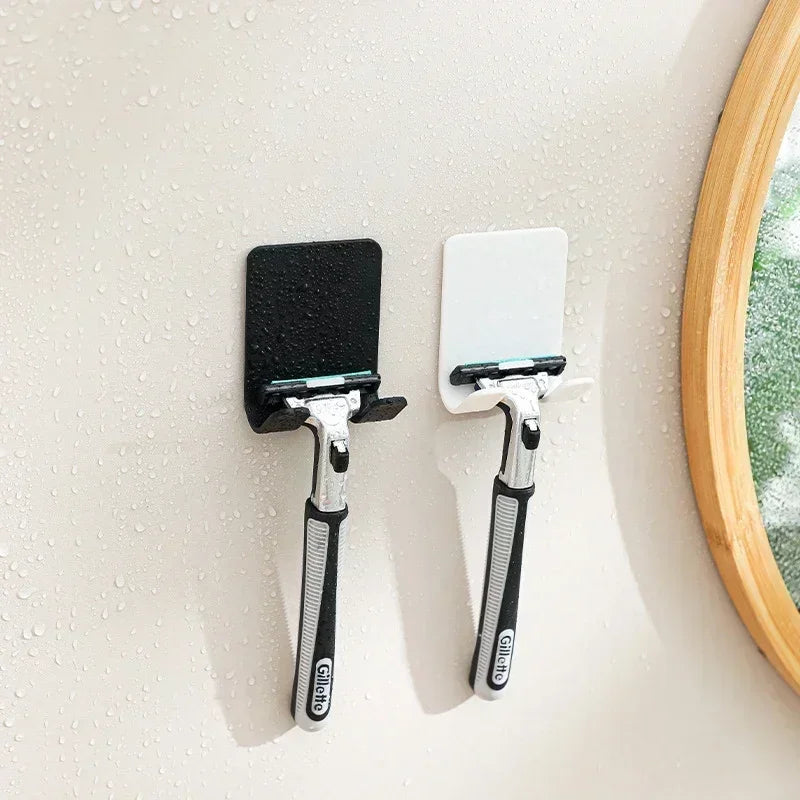 Soporte para maquinilla de afeitar de baño (1/2/4/6 unidades), gancho de almacenamiento para pared, estante para afeitado de hombre, soporte para maquinilla de afeitar sin perforaciones, accesorios de baño.