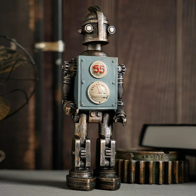 Adornos retro, adorno vintage de robot para interiores, accesorio creativo para la decoración del hogar, elegante y estético para bar.