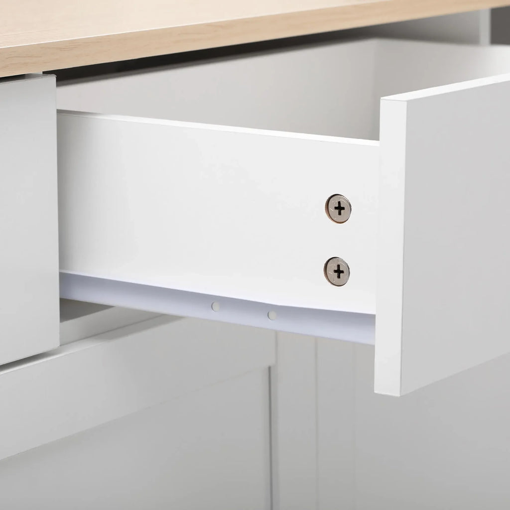 Comanlai Multi-Storage Sideboard Scandinavian Modern Buffet Cabinet 3 Drawers 4 Doors Storage Cabinet For Dining Living Room