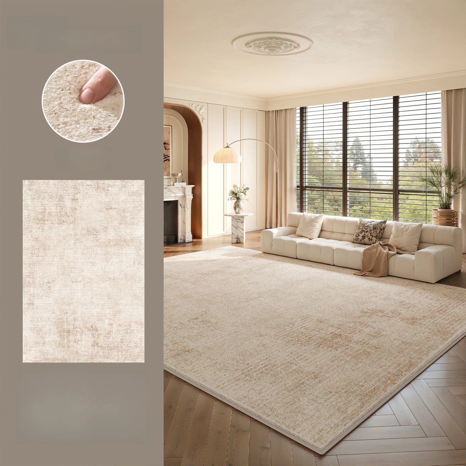 Alfombra de gran tamaño para sala de estar, alfombra gruesa y mullida de estilo moderno para dormitorio, alfombra suave y esponjosa para estudio, alfombra lavable para el hogar.