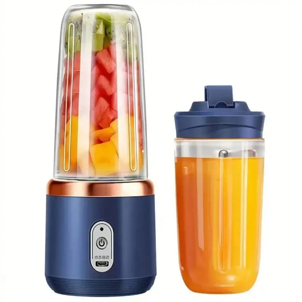 Licuadora y exprimidor portátil recargable de 380 ml, máquina personal para batidos y triturador de hielo para zumos, licuadora portátil de viaje.