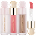 Iluminador líquido + Colorete líquido + Contorno líquido para rostro y cuerpo, acabado de alto brillo, maquillaje iluminador líquido de luminosidad natural.