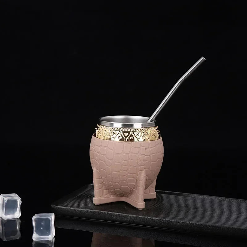Vaso térmico de acero inoxidable de doble pared de 180 ml para café, cerveza, yerba mate y té.
