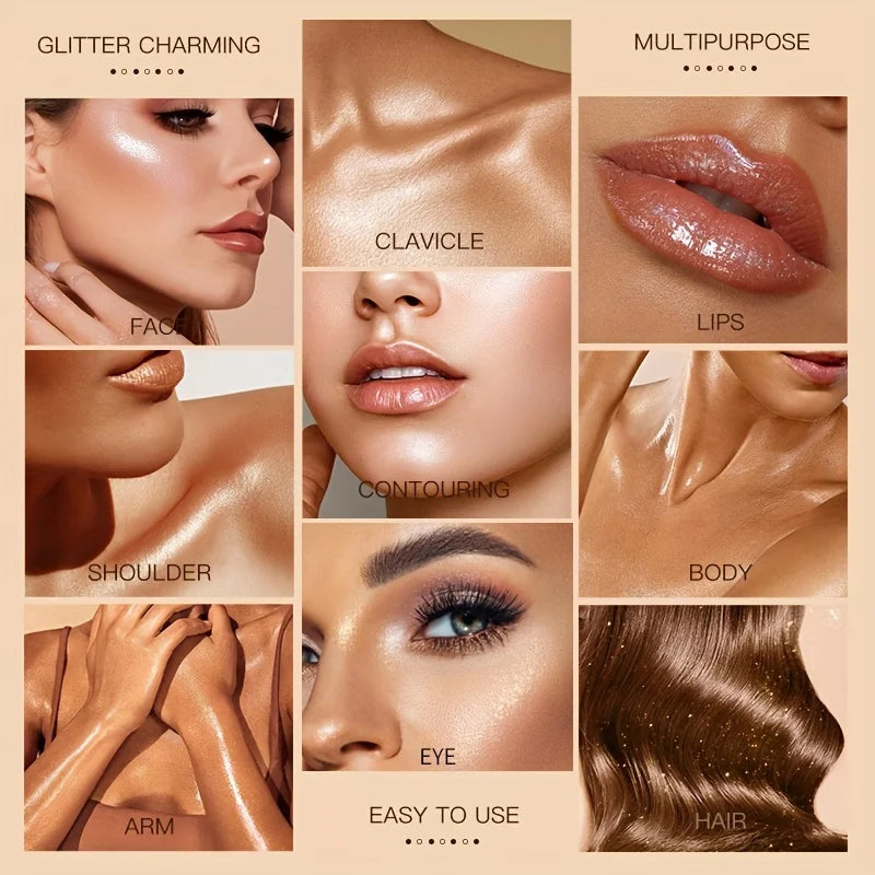 Barra iluminadora Fairy Powder: rubor de contorno brillante para iluminar y definir tus facciones.