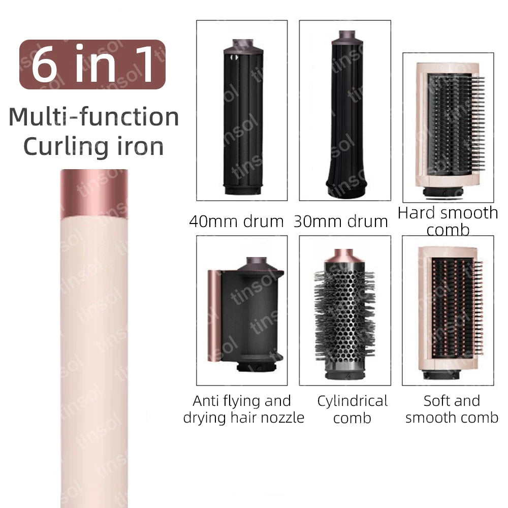 Set multifuncional 7 en 1 de secador, rizador y plancha de pelo: consigue resultados de peluquería en casa.