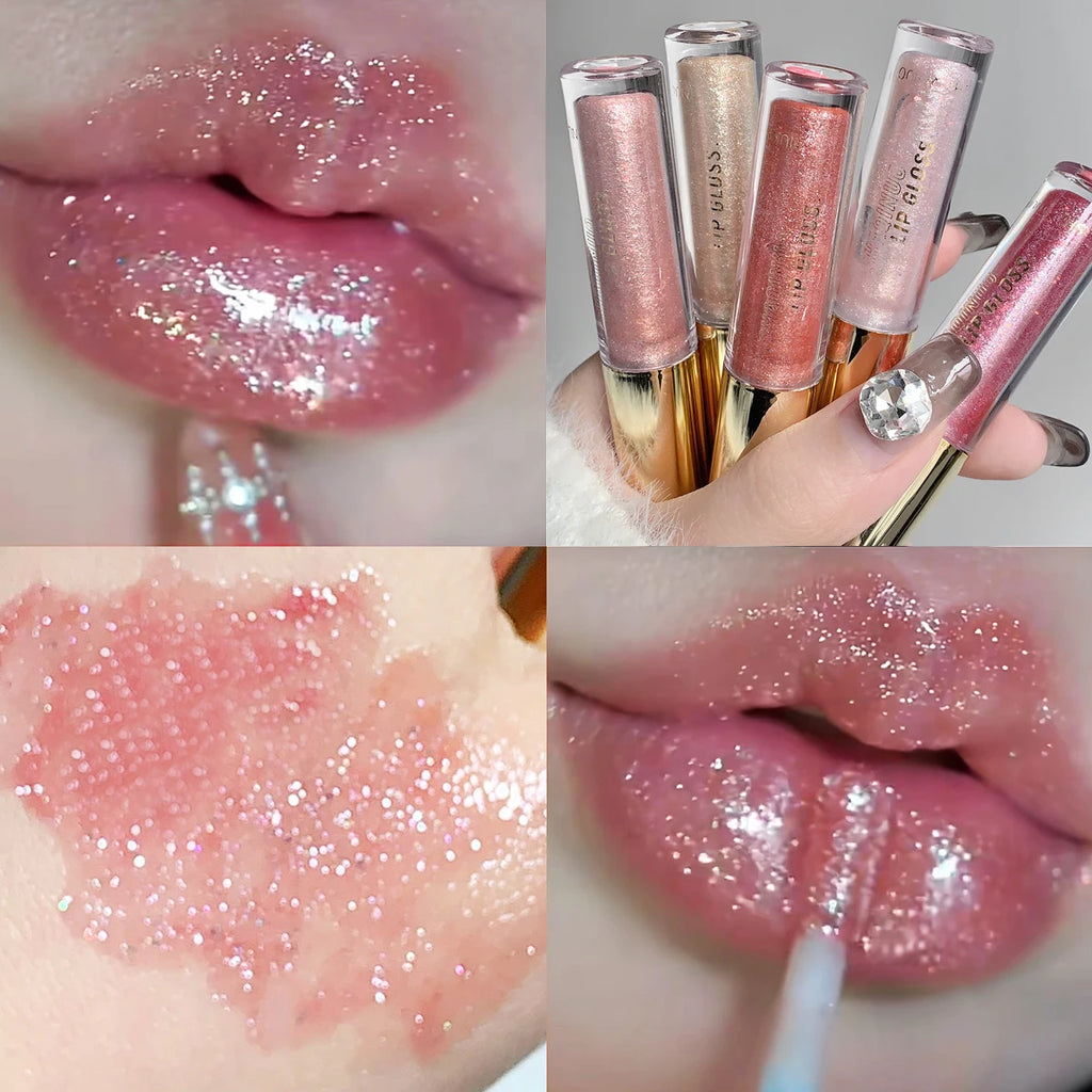 Brillo labial hidratante, voluminizador y brillante, glaseado labial con efecto espejo y brillo a base de agua, aceite labial hidratante para unos labios carnosos.