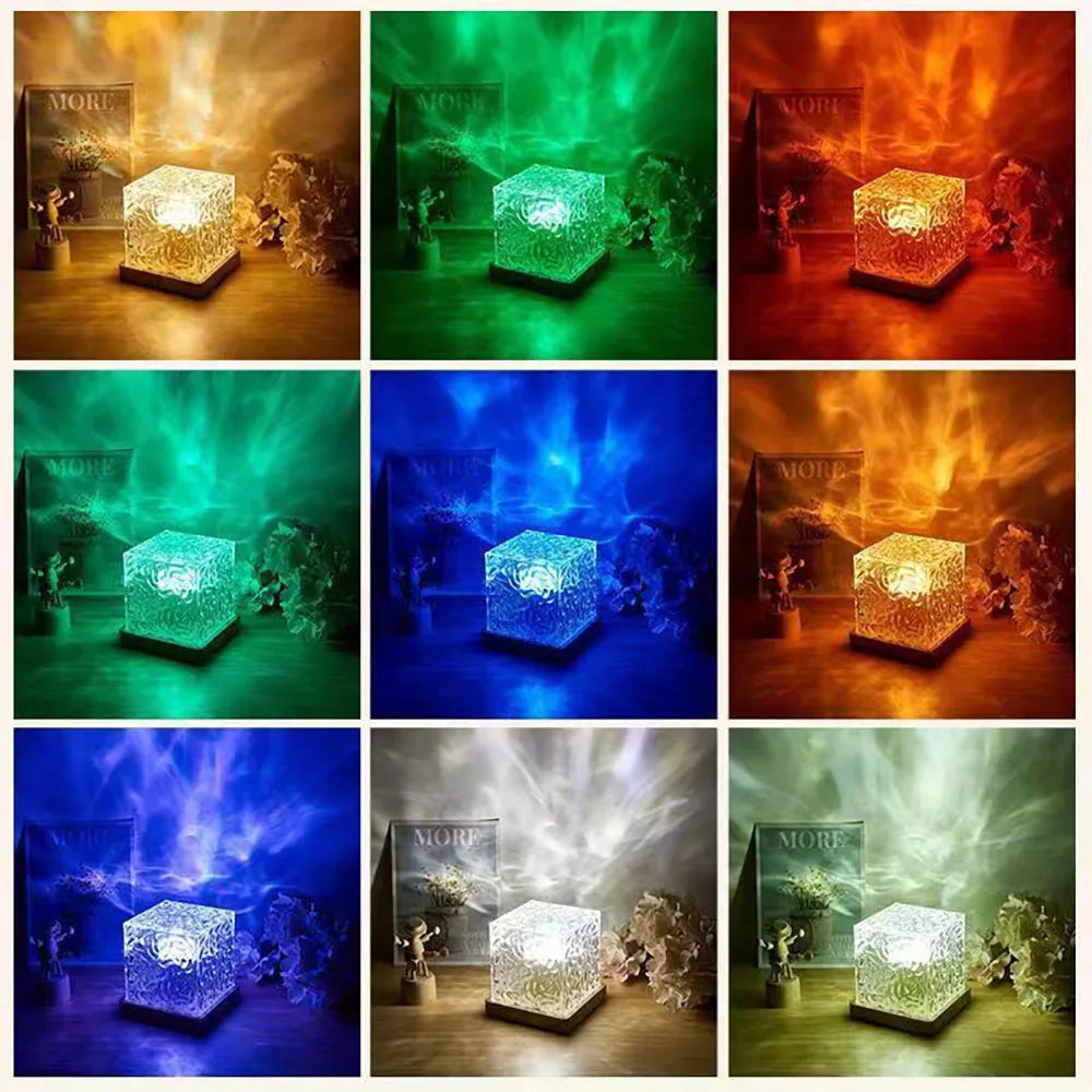Nueva lámpara proyector de cielo estrellado de auroras boreales, lámpara proyector de océano, luz ambiental para bar y fiesta, decoración, luz nocturna, regalo navideño