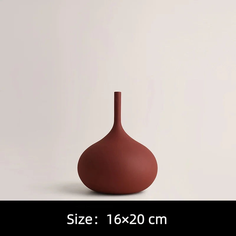Jarrón nórdico minimalista Morandi Jarrón de cerámica vintage con textura cepillada Jarrón de cerámica vintage con textura cepillada Decoración del hogar