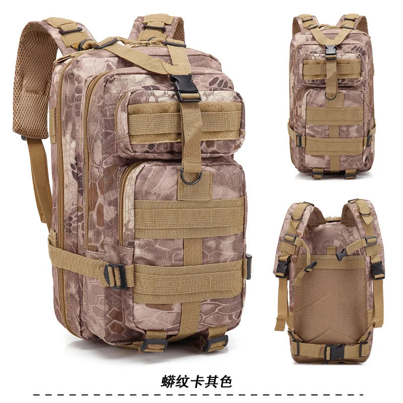 Mochila de senderismo de gran capacidad, multifuncional, para ciclismo al aire libre, táctica, ligera, de 3 piezas, para viajes.
