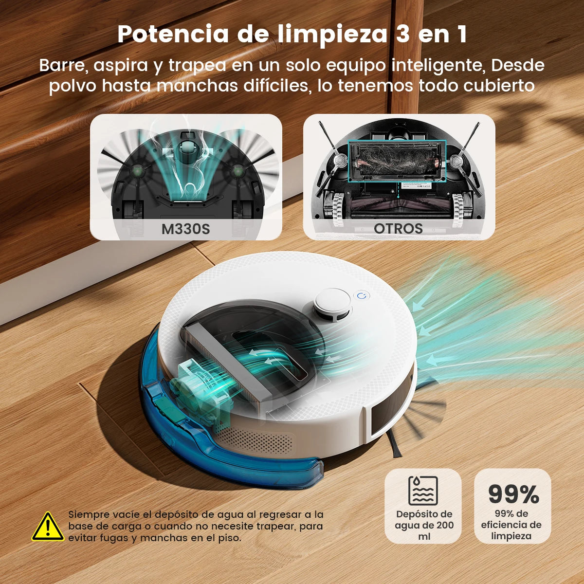 Robot aspirador Lefant M330 Pro M 330S y combinación MIP 5000 Pa dTOF LiDAR Navegación Alexa/Google/WiFi Ideal para T