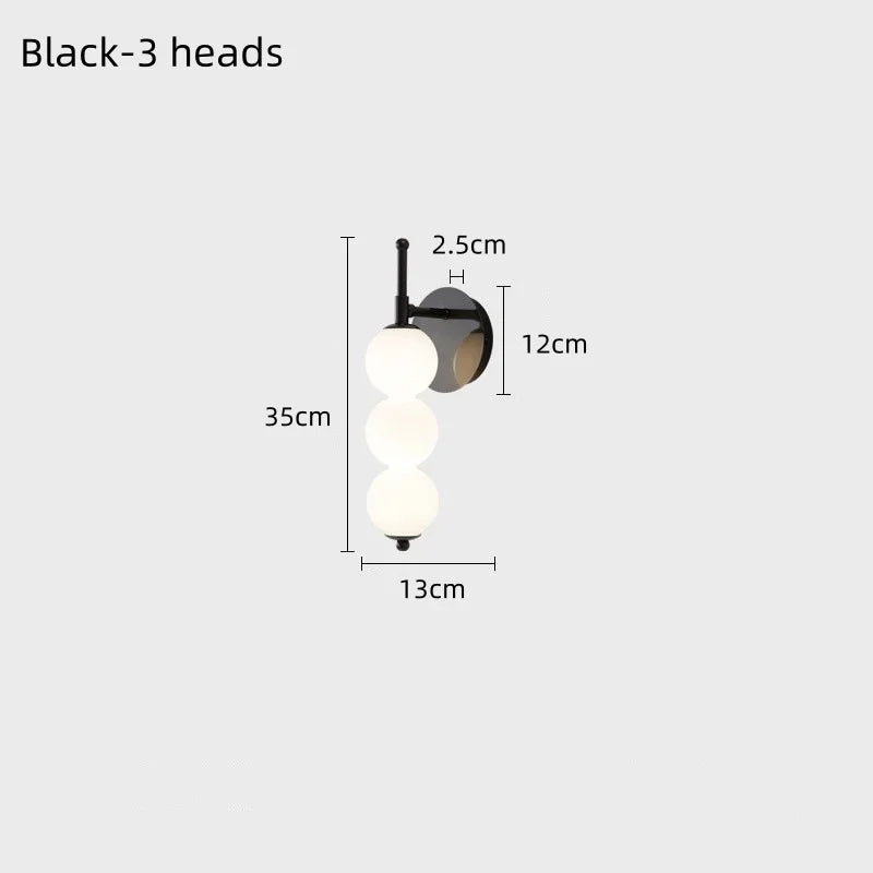Lámpara de pared minimalista de cristal estilo nórdico moderno para cabecero de cama, ideal para dormitorio, pasillo o sala de estar.