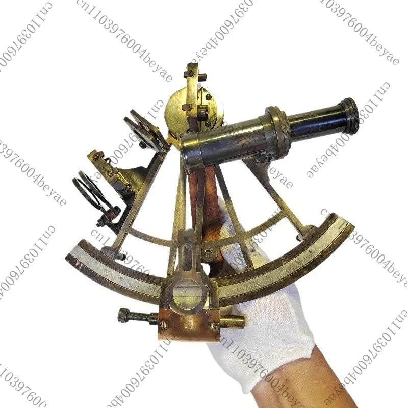 Sextante antiguo de latón macizo, instrumento de navegación náutica marina, artículo de colección, decoración y regalo.