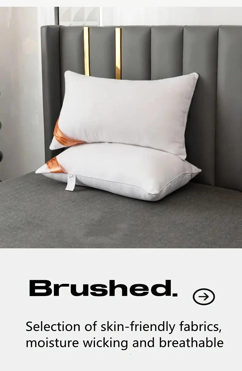 1 almohada blanca de rebote, color liso, suave y cómoda para dormitorio, cama, hotel de 5 estrellas, hogar, individual, para adulto.