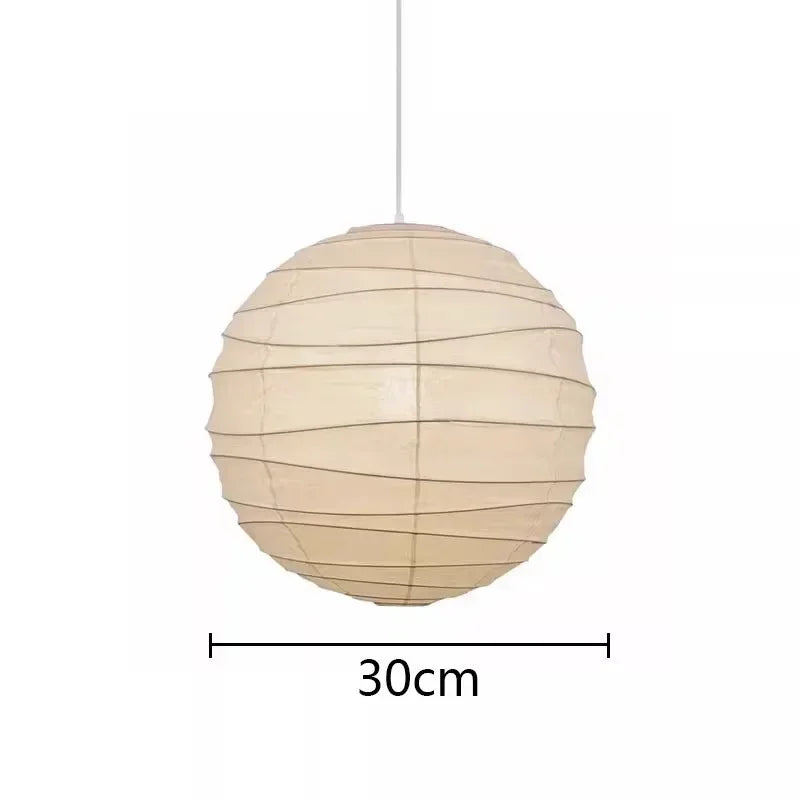 Lámparas colgantes LED de estilo Wabi Sabi japonés con forma de bolas redondas de papel de arroz, ideales para la decoración del hogar y la cocina.